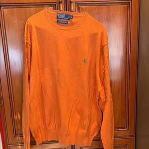 Polo by Ralph Lauren Men's Vibrant Orange Crewneck Sweater